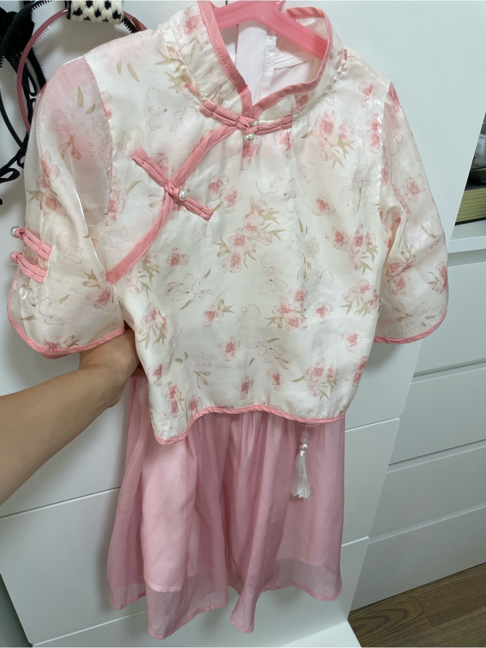 Pink Floral Girls Traditional Dress